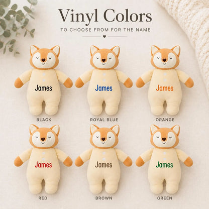 Personalized Fox Baby Rattle Plush Toy