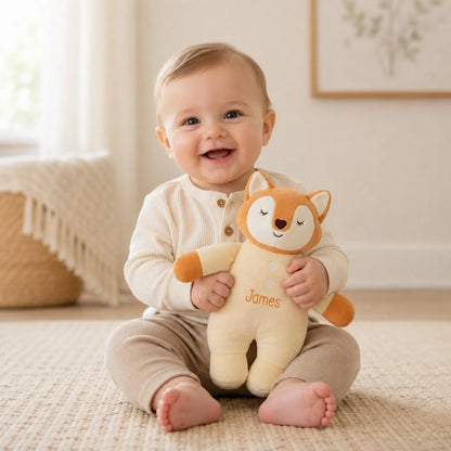 Personalized Fox Baby Rattle Plush Toy