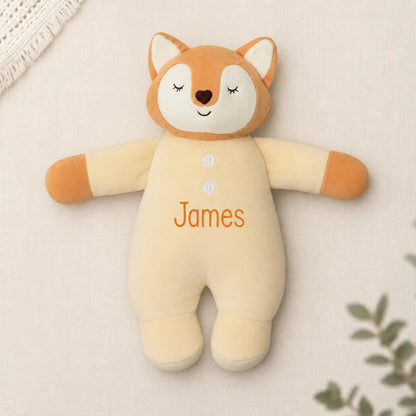 Personalized Fox Baby Rattle Plush Toy