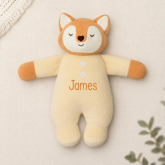 Personalized Fox Baby Rattle Plush Toy