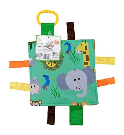 Jungle Zoo Crinkle Tag Square 8x8 Baby Teach @ Home Toy - Tiny Tots Boutique