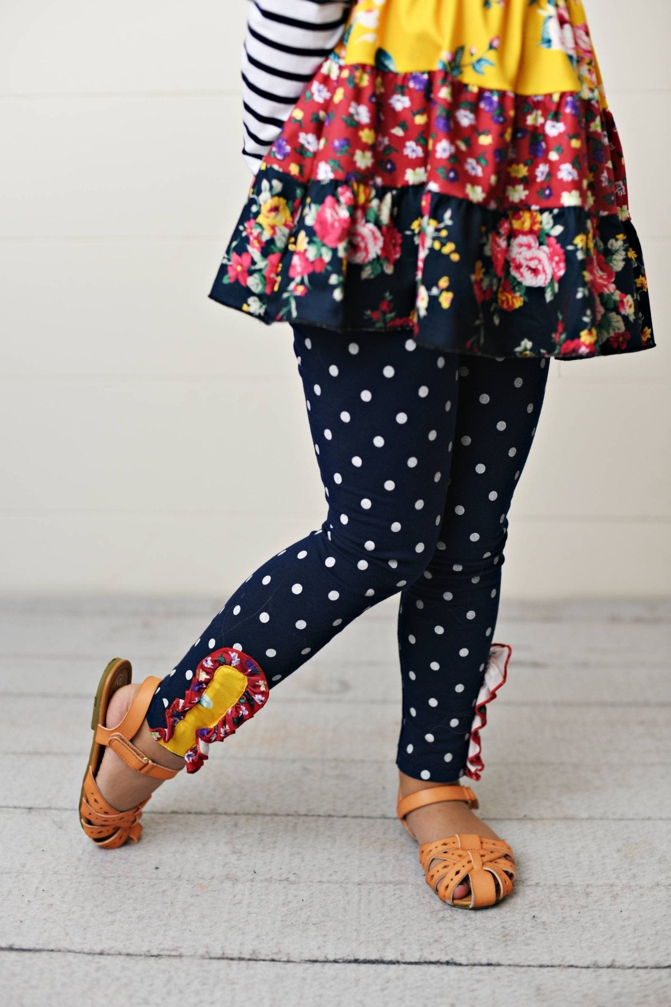 Kids Burgundy & Navy 3 Tiered Two Piece Fall Winter Pant Set - Tiny Tots Boutique