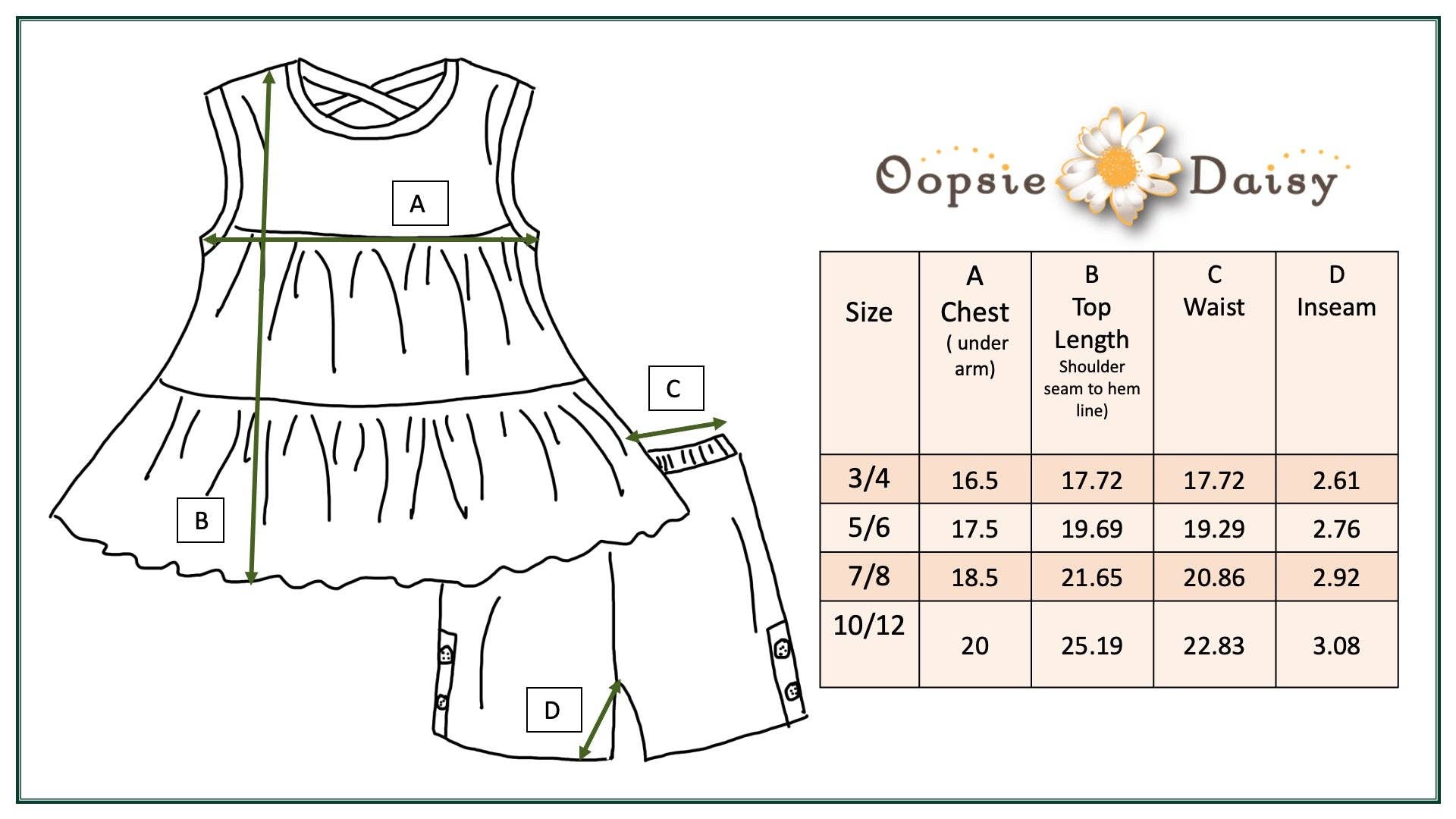Kids Sage & Rust Retro Flower Spring Summer Short Set - Tiny Tots Boutique