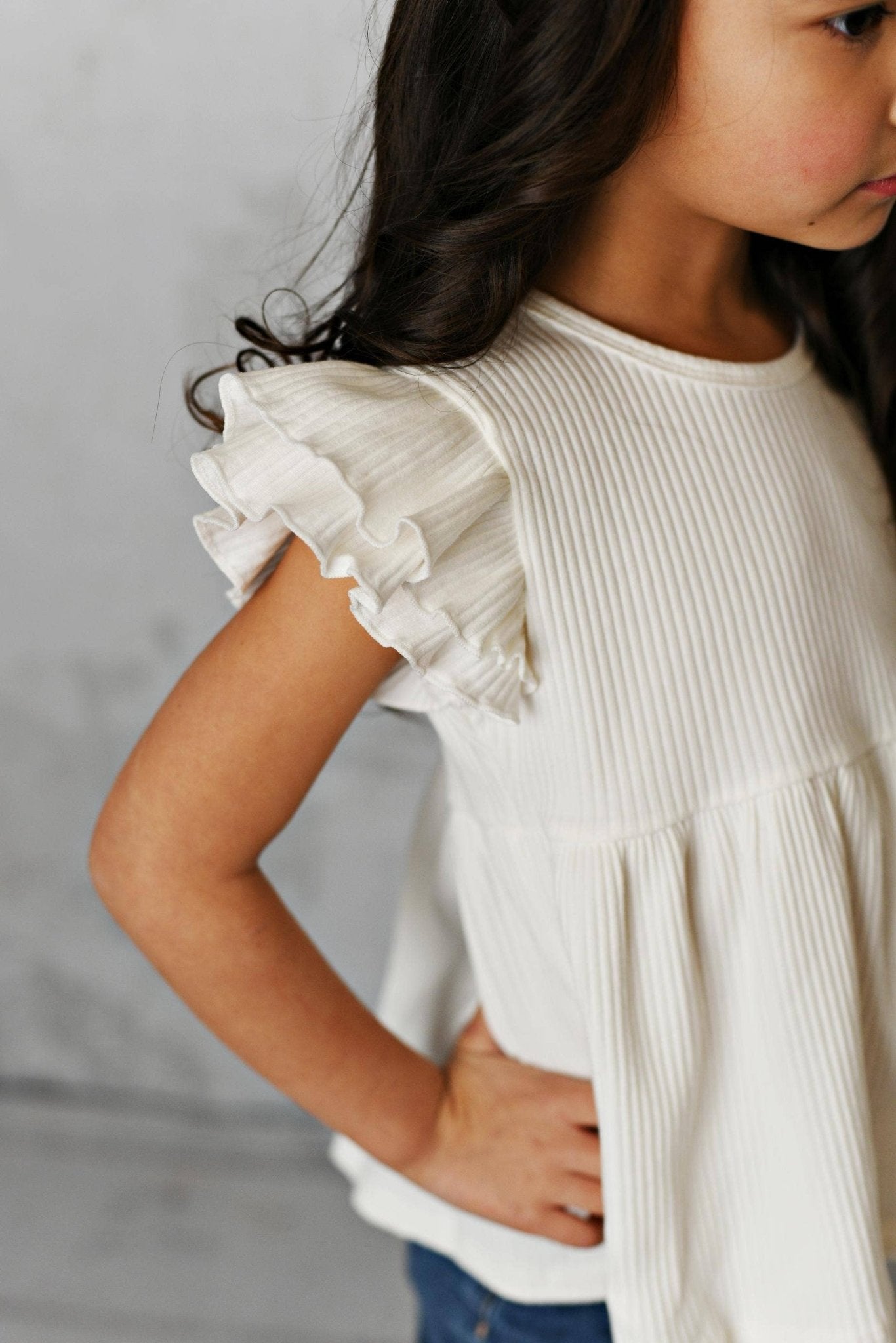 Kids White Double Ruffle Flutter Sleeve Spring Summer Shirt - Tiny Tots Boutique