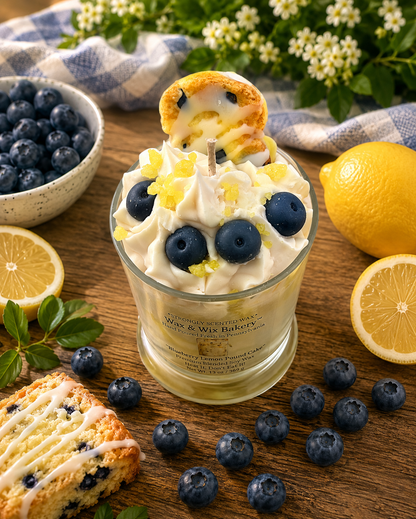 Lemon Blueberry Pound Cake Candle. 13 oz. Dessert Cande - Tiny Tots Boutique