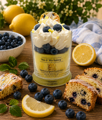 Lemon Blueberry Pound Cake Candle. 13 oz. Dessert Cande - Tiny Tots Boutique