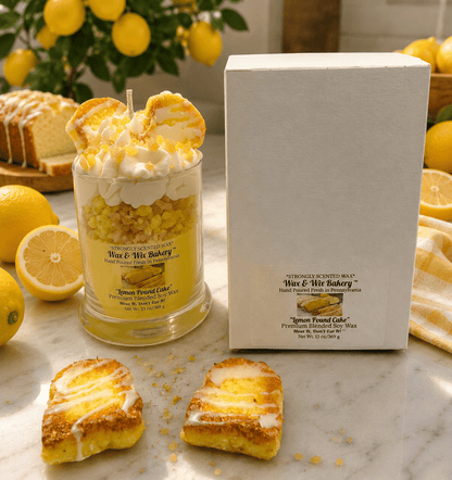 Lemon Pound Cake Candle.13 oz. Large Dessert Candle - Tiny Tots Boutique