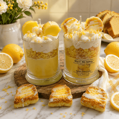 Lemon Pound Cake Candle.13 oz. Large Dessert Candle - Tiny Tots Boutique