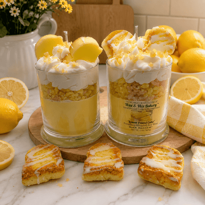 Lemon Pound Cake Candle.13 oz. Large Dessert Candle - Tiny Tots Boutique