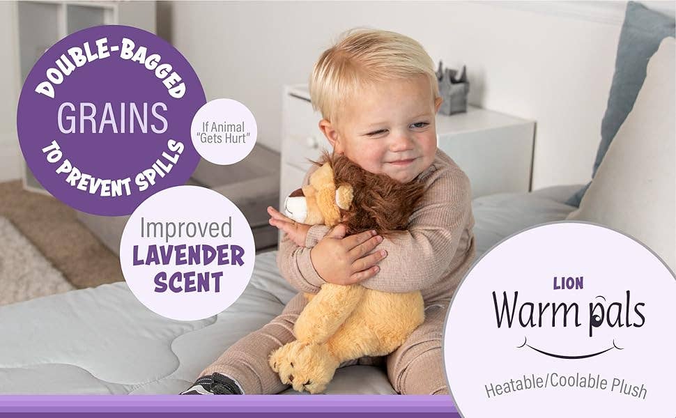 Lion Microwaveable Stuffed Animal – Lavender Scented Heat & Cold Therapy - Tiny Tots Boutique