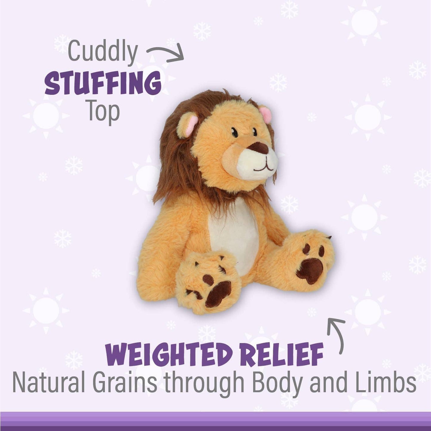 Lion Microwaveable Stuffed Animal – Lavender Scented Heat & Cold Therapy - Tiny Tots Boutique