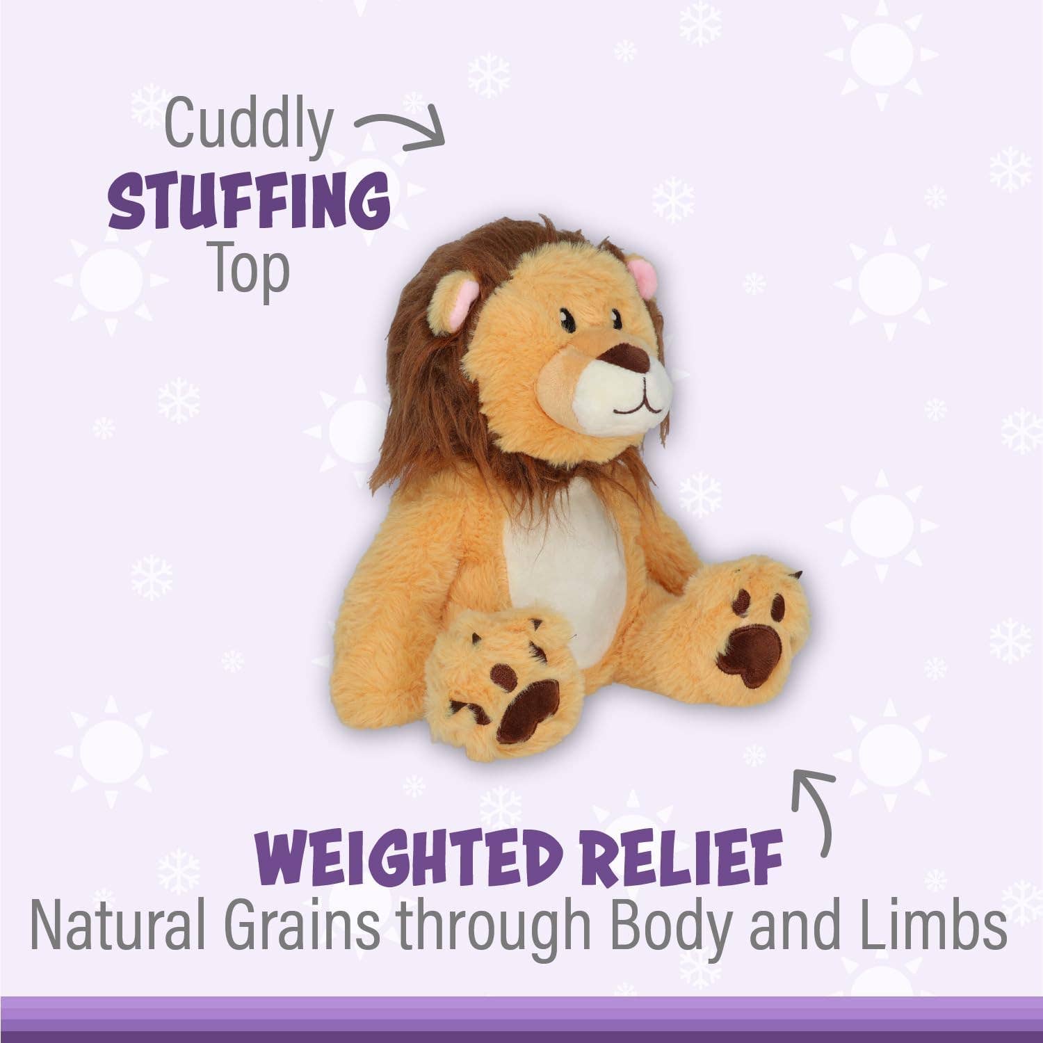 Lion Microwaveable Stuffed Animal – Lavender Scented Heat & Cold Therapy - Tiny Tots Boutique