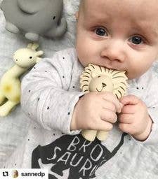 Lion Natural Organic Rubber Rattle, Teether & Bath Toy - Tiny Tots Boutique