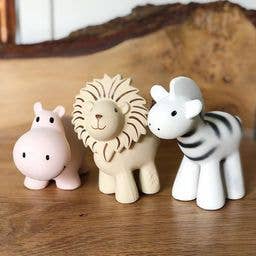 Lion Natural Organic Rubber Rattle, Teether & Bath Toy - Tiny Tots Boutique