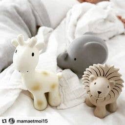 Lion Natural Organic Rubber Rattle, Teether & Bath Toy - Tiny Tots Boutique