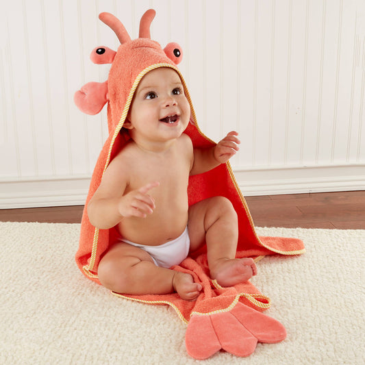 Lobster Hooded Baby Towel (personalization available) - Tiny Tots Boutique