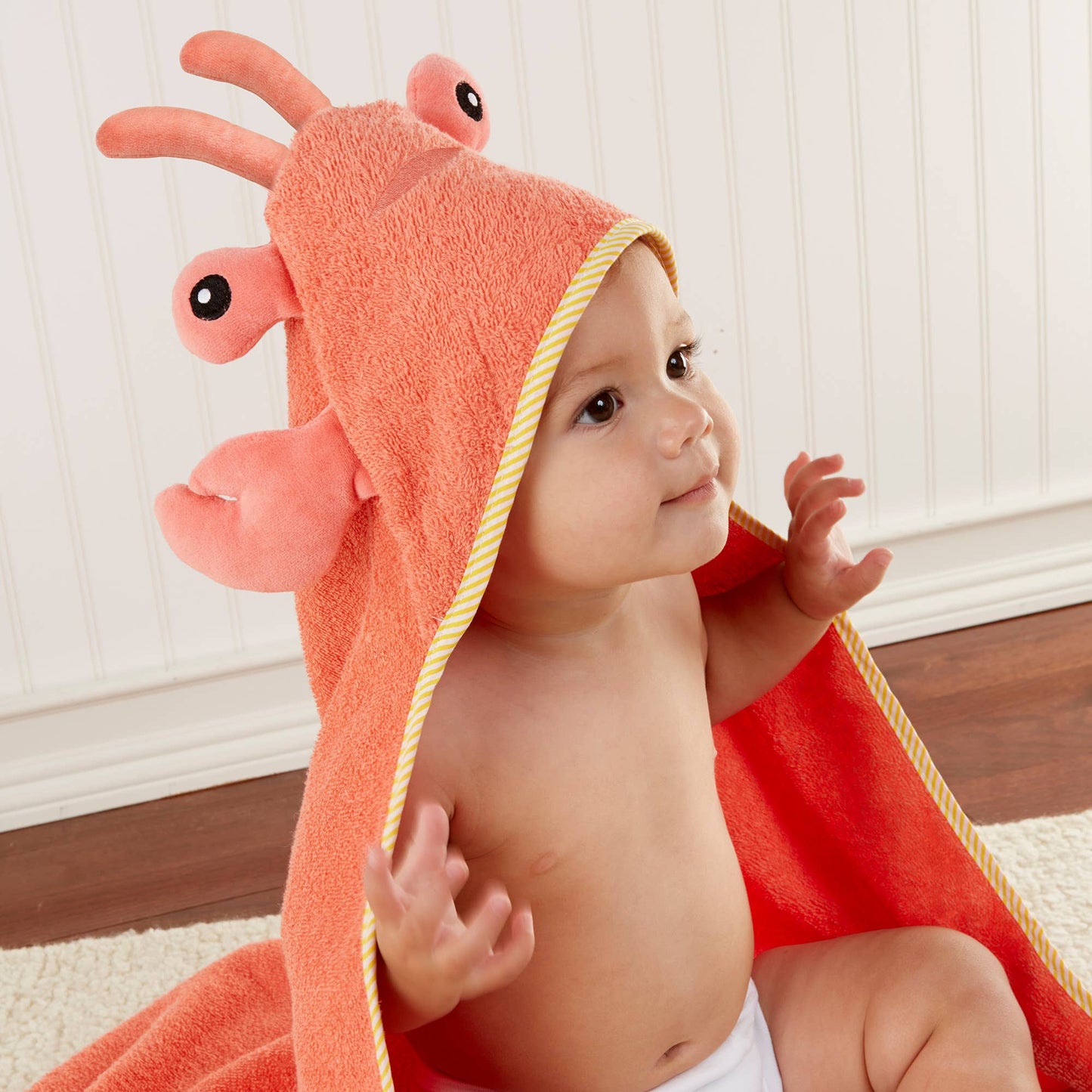 Lobster Hooded Baby Towel (personalization available) - Tiny Tots Boutique