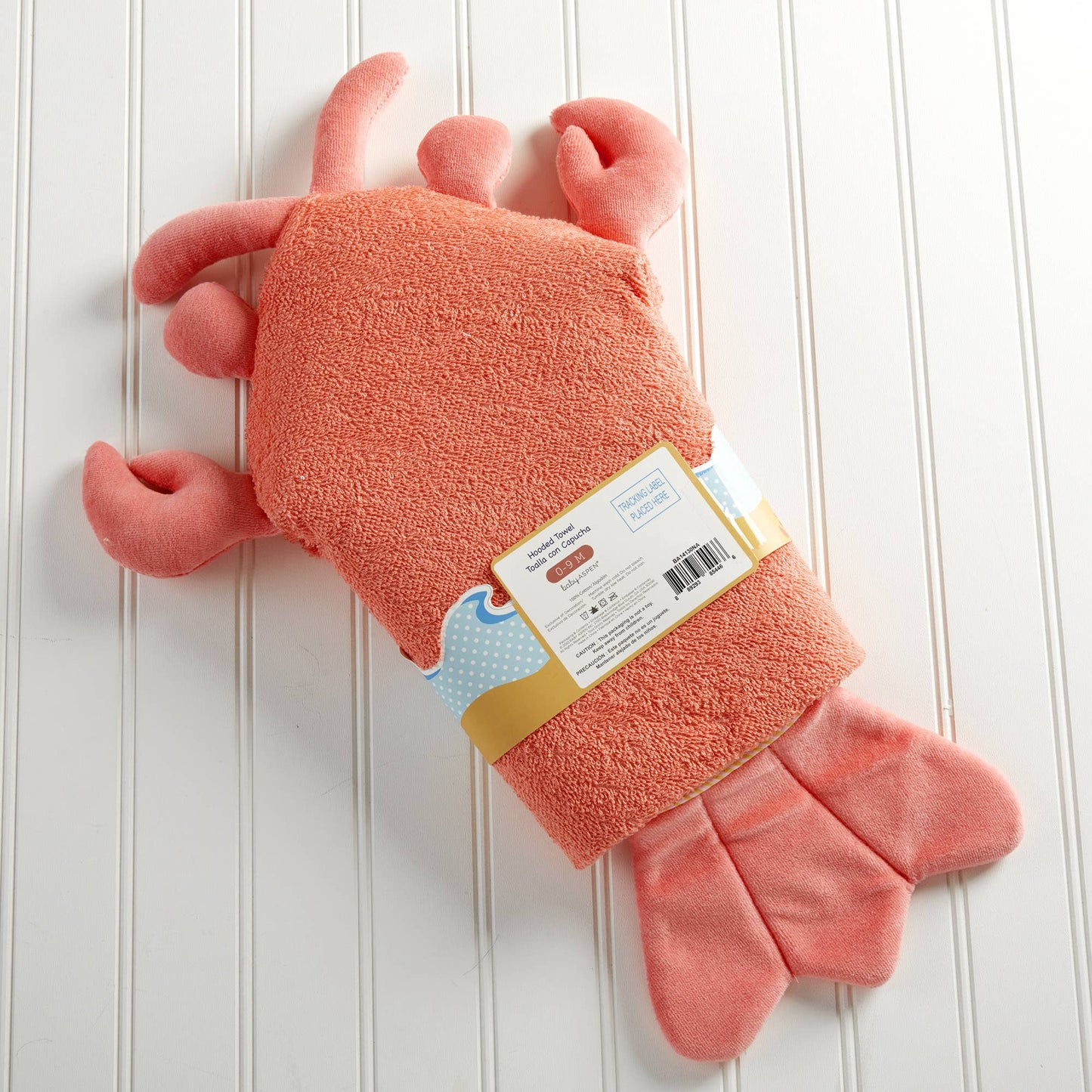 Lobster Hooded Baby Towel (personalization available) - Tiny Tots Boutique