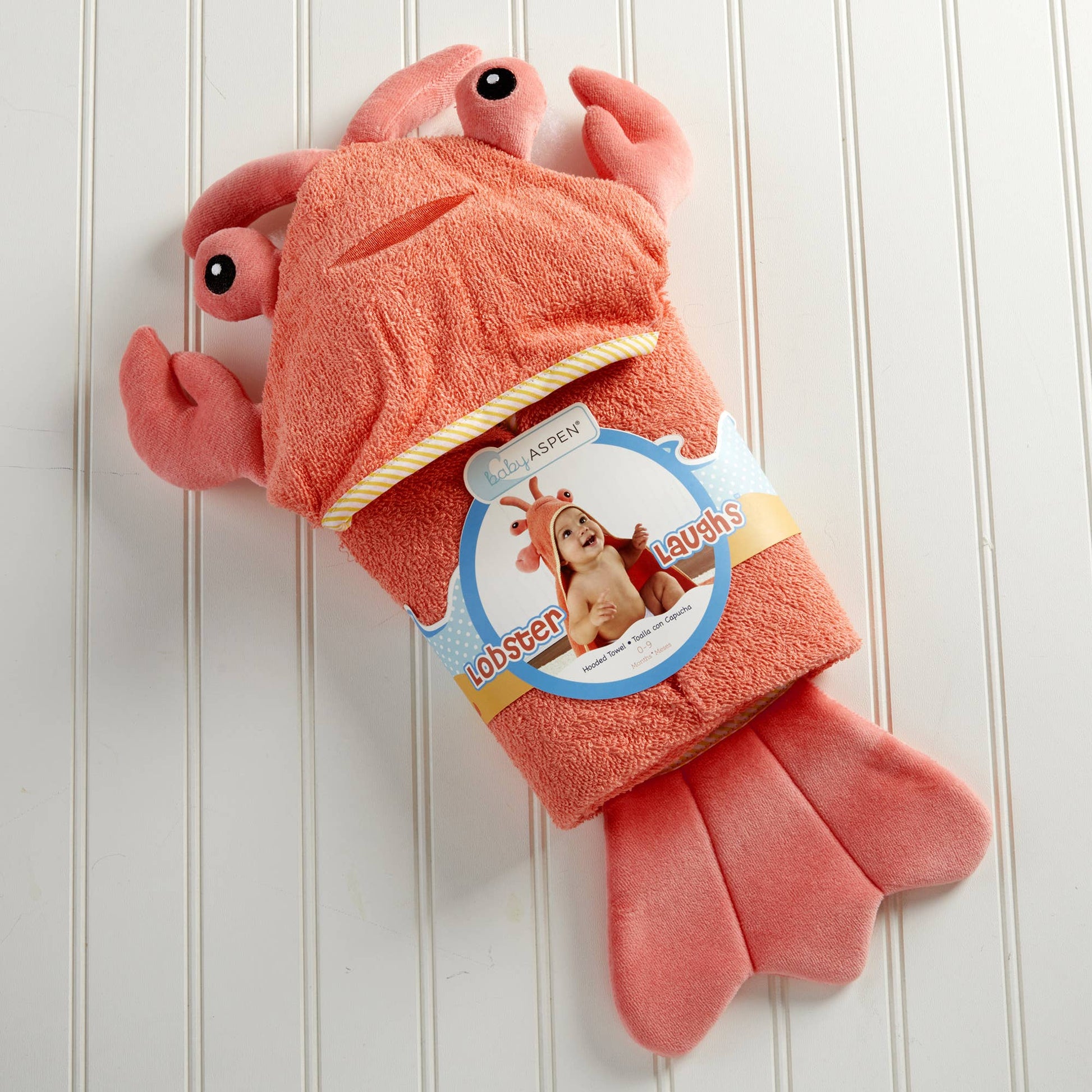 Lobster Hooded Baby Towel (personalization available) - Tiny Tots Boutique