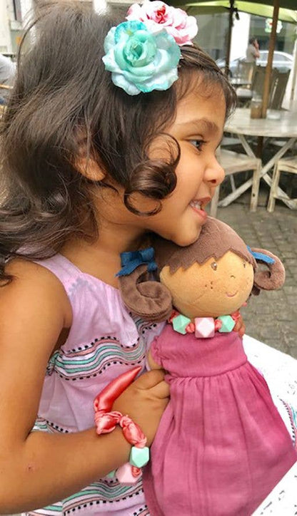 Mandy with Friendship Bracelet in Dusty Rose Dress - Tiny Tots Boutique