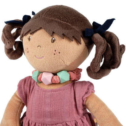 Mandy with Friendship Bracelet in Dusty Rose Dress - Tiny Tots Boutique