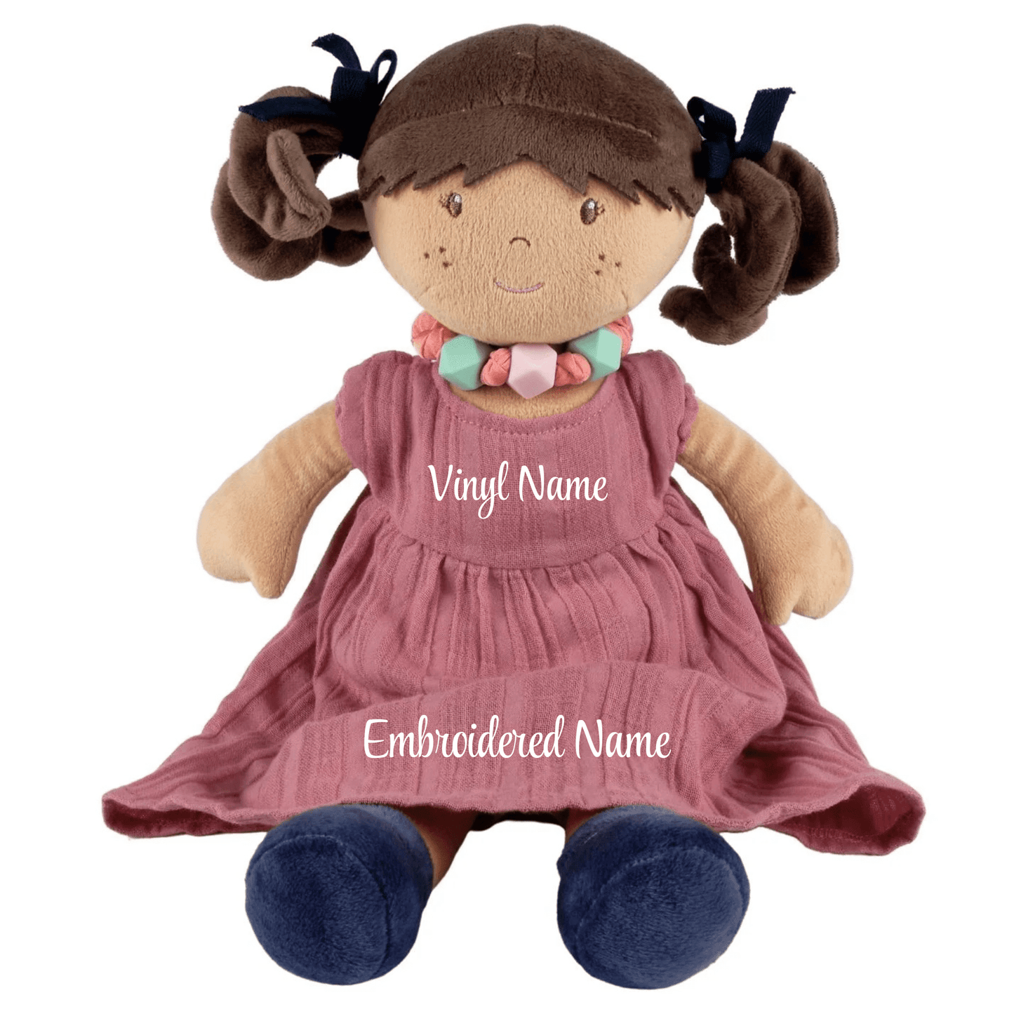 Mandy with Friendship Bracelet in Dusty Rose Dress - Tiny Tots Boutique