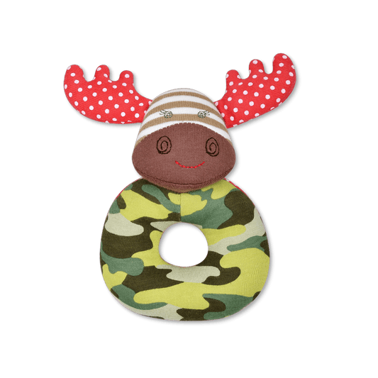 Margeaux Moose (Camo) Teething Rattle - Tiny Tots Boutique