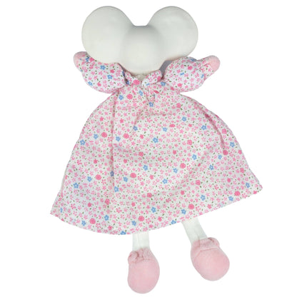 Meiya the Mouse Lovey with Rubber Head in Floral Dress - Tiny Tots Boutique