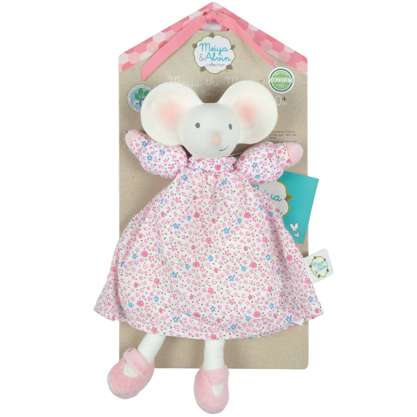 Meiya the Mouse Lovey with Rubber Head in Floral Dress - Tiny Tots Boutique