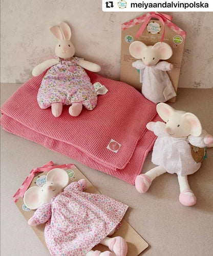 Meiya the Mouse Lovey with Rubber Head in Floral Dress - Tiny Tots Boutique