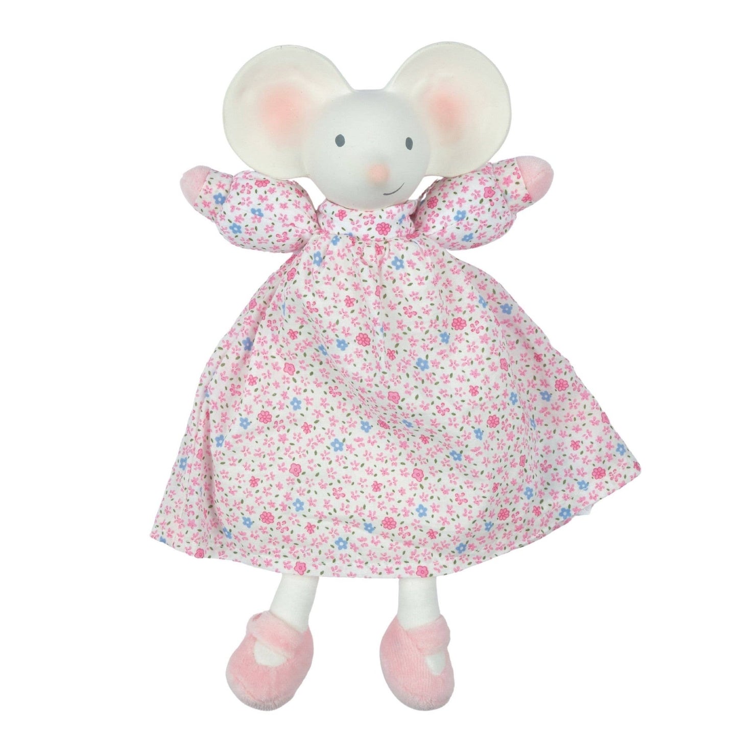 Meiya the Mouse Lovey with Rubber Head in Floral Dress - Tiny Tots Boutique