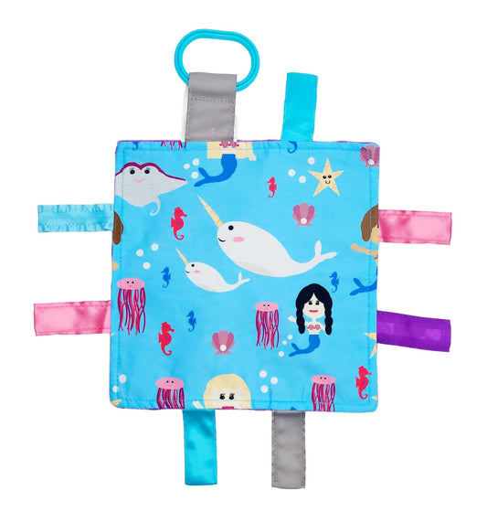 Mermaid Narwhal Crinkle Tag Square 8x8 Baby Teach @ Home Toy - Tiny Tots Boutique