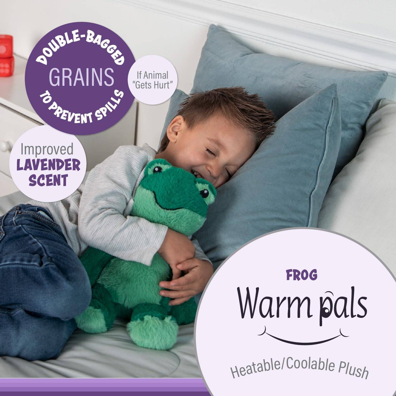 Microwaveable Stuffed Animal – Lavender Scented Heat & Cold Therapy Frog - Tiny Tots Boutique