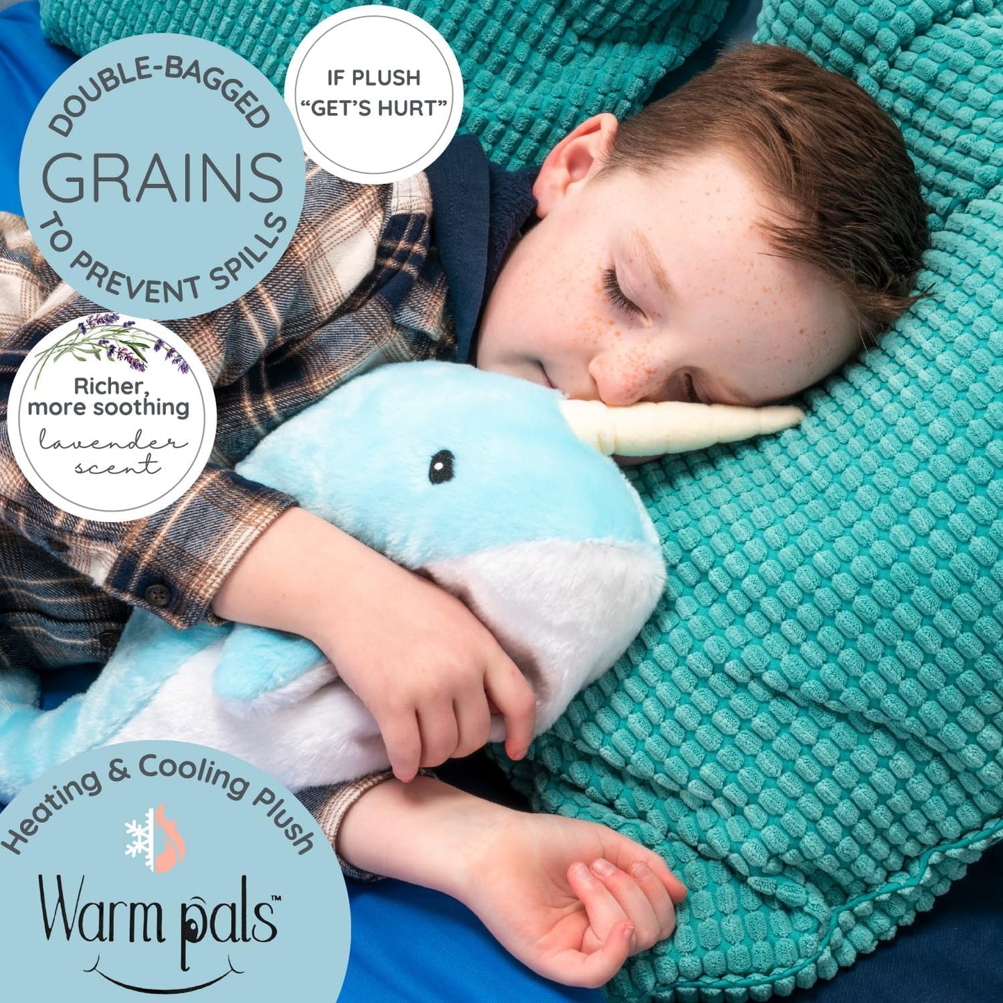 Microwaveable Stuffed Animal – Lavender Scented Heat & Cold Therapy Narwhal - Tiny Tots Boutique