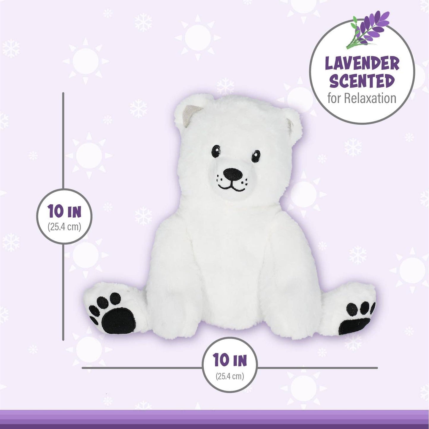 Microwaveable Stuffed Animal – Lavender Scented Heat & Cold Therapy Polar Bear - Tiny Tots Boutique