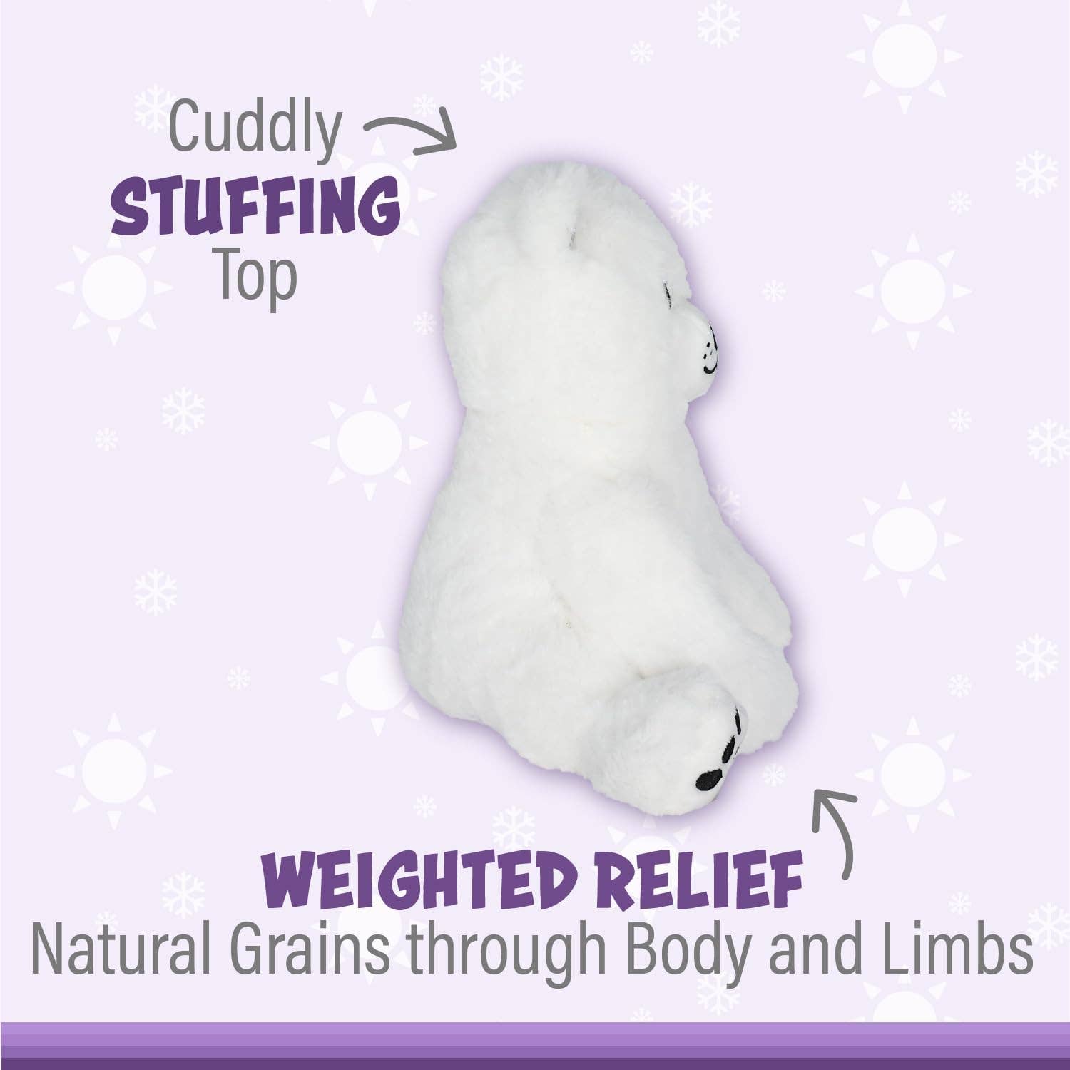 Microwaveable Stuffed Animal – Lavender Scented Heat & Cold Therapy Polar Bear - Tiny Tots Boutique