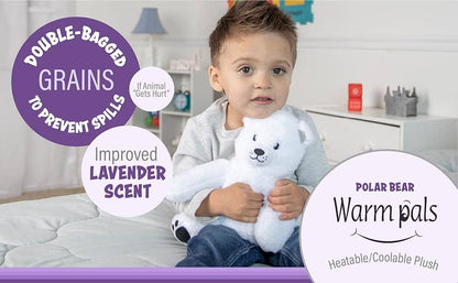 Microwaveable Stuffed Animal – Lavender Scented Heat & Cold Therapy Polar Bear - Tiny Tots Boutique