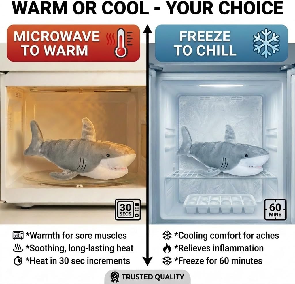 Microwaveable Stuffed Animal – Lavender Scented Heat & Cold Therapy Shark - Tiny Tots Boutique
