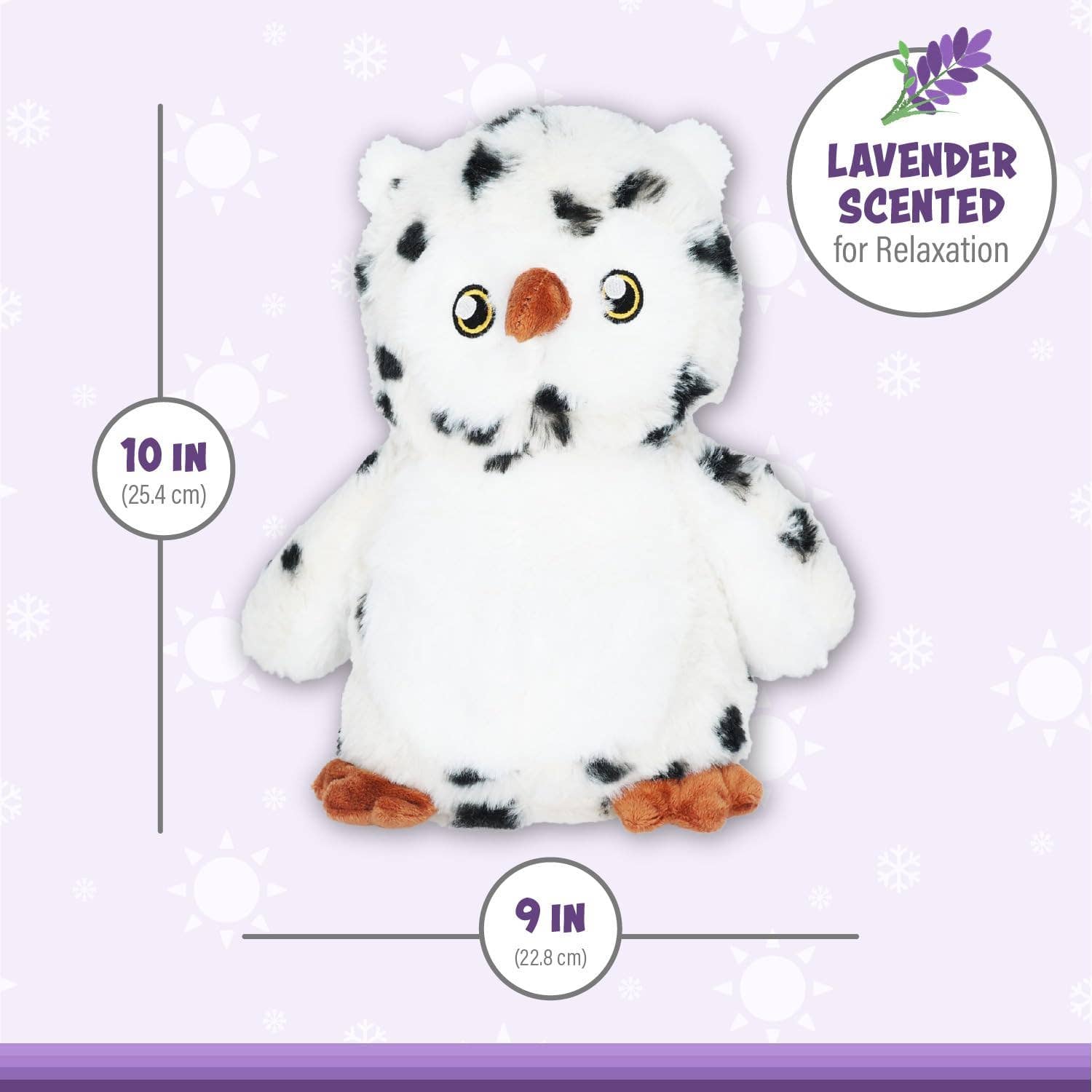 Microwaveable Stuffed Animal – Lavender Scented Heat & Cold Therapy Snow Owl - Tiny Tots Boutique