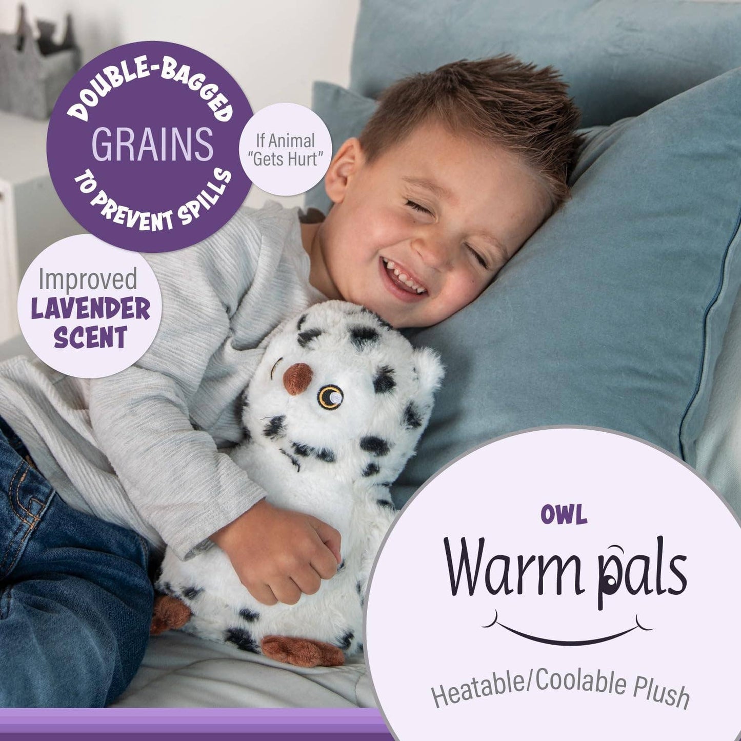 Microwaveable Stuffed Animal – Lavender Scented Heat & Cold Therapy Snow Owl - Tiny Tots Boutique