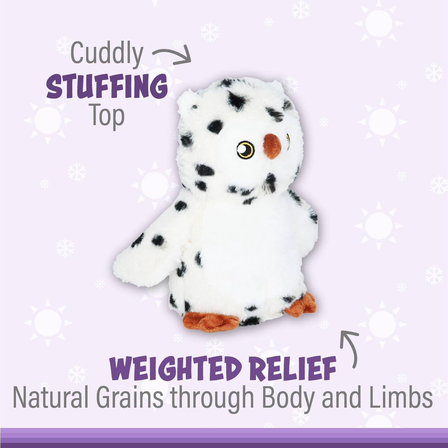 Microwaveable Stuffed Animal – Lavender Scented Heat & Cold Therapy Snow Owl - Tiny Tots Boutique