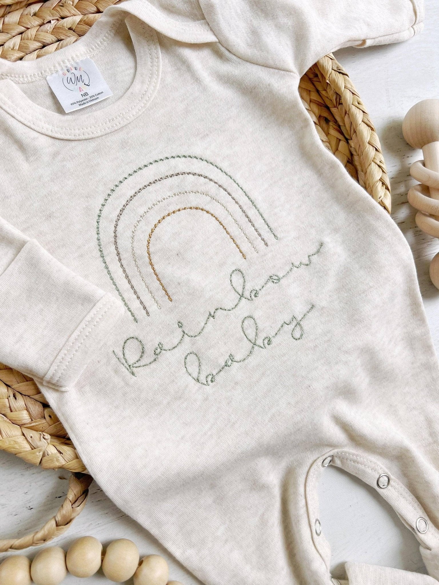Neutral Tone Boho Rainbow Baby Outfit - Sweet Muted Rainbow - Tiny Tots Boutique
