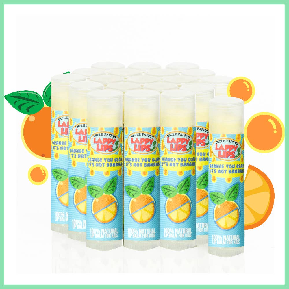 Orange You Glad it's not Banana - Lappy Lips - Kids lip Balm - Tiny Tots Boutique