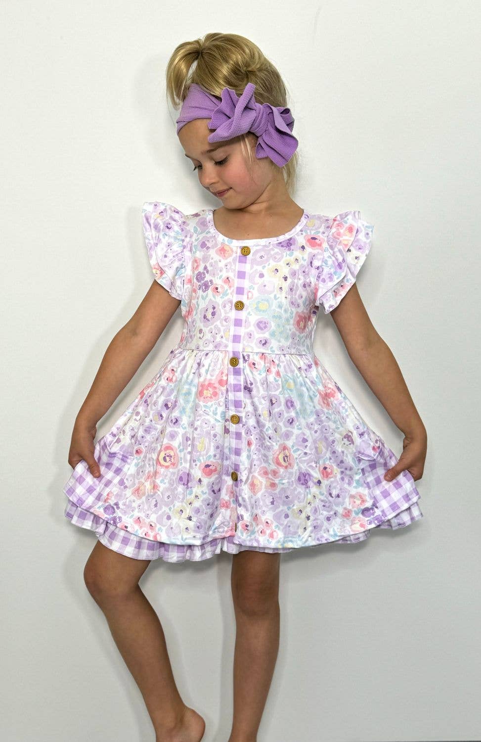 Orchid Petals Girls Dress - Tiny Tots Boutique