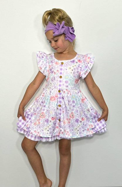 Orchid Petals Girls Dress - Tiny Tots Boutique