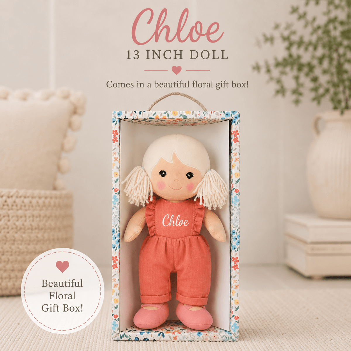 Organic Baby Doll – Personalized Soft Ecofriendly Nontoxic First Toy - Tiny Tots Boutique