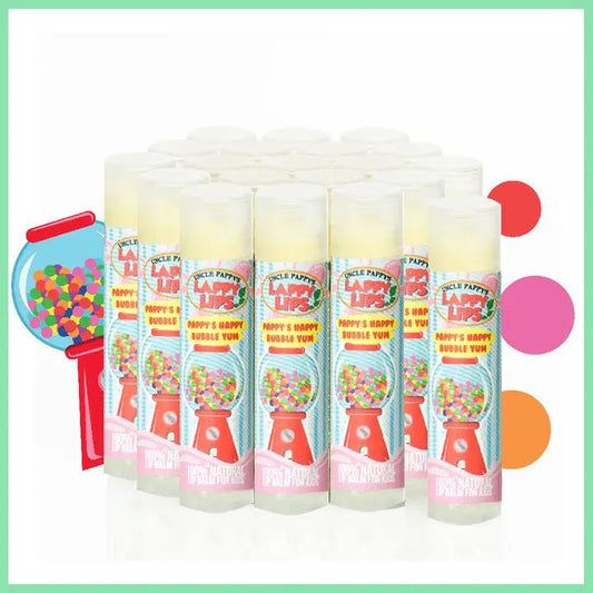 Pappy's Happy Bubble Yum - Lappy Lips - Kids lip Balm - Tiny Tots Boutique