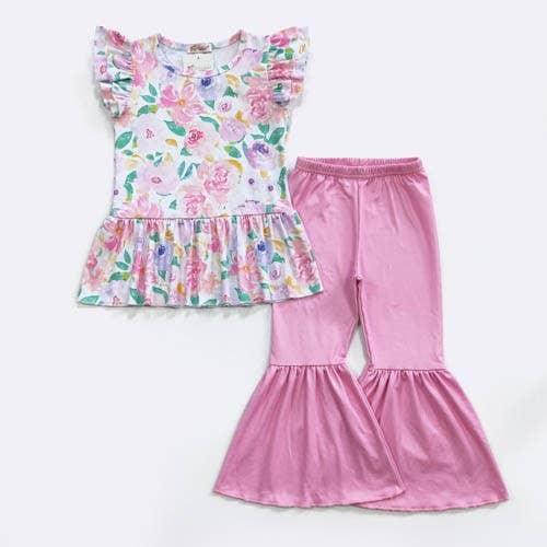 Pastel Blooms Girls Set - Tiny Tots Boutique