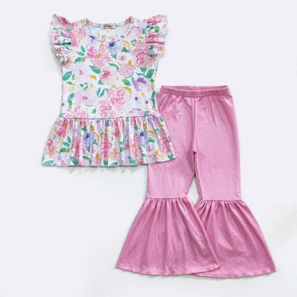 Pastel Blooms Girls Set - Tiny Tots Boutique