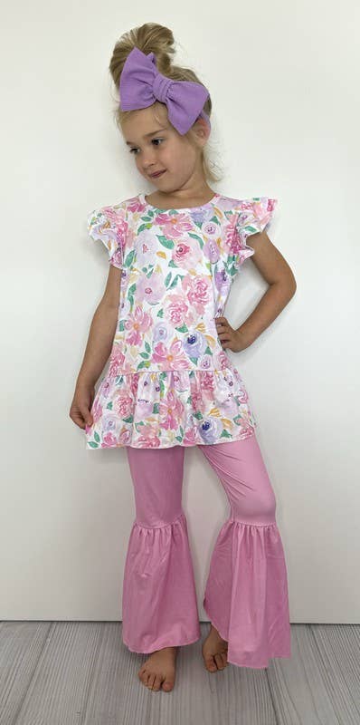 Pastel Blooms Girls Set - Tiny Tots Boutique